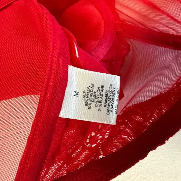 Say What Corset Crop top, Lace, Red, Medium - Picture 5 of 7